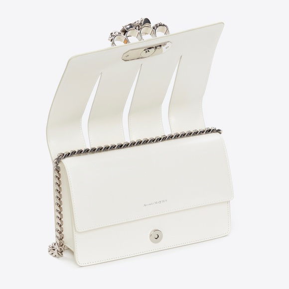 Alexander McQueen Ivory White Slash Stud-Detailing Shoulder Bag Satchel … - Picture 14 of 16